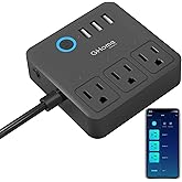 GHome Smart Power Strip with 3 USB Ports & 3 Smart Outlets Plugs That Work with Alexa & Google Home, WiFi Surge Protector, Fl