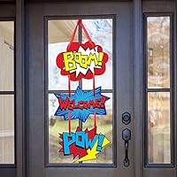 Superhero Birthday Party Supplies Door Sign Welcome Hanger For Kid