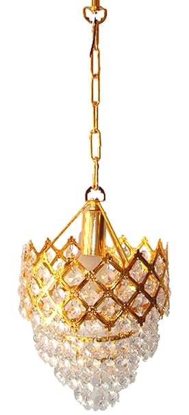 Prop It Up Golden Crystal Designer Small Chandelier For Home DCor
