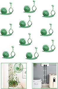 Plant Fixer Clips Invisible Wall Fixture Vine Hooks Climbing Support Holder Sticky Training Wire Ties Indoor Ceiling 30pcs Snails Self Adhesive Binding for Home Garden Wall Decoratione (Green)