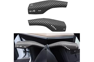 YHCDSEA Steering Lever Cover for Tesla Model 3 Model Y, Gear Shift Cover Accessories Gear Lever Decorative Cover for Model 3/Y (Matt Carbon Fiber Pattern)