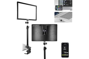 NEEWER 15.5" LED Streaming Key Light, Clamp on Desk Panel Video Lighting for Gaming Recording Zoom Call, CRI97+, 2.4G PC/Mac iOS/Android APP Control, Compatible with Elgato Stream Deck, GL1 PRO Black