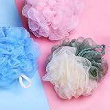 Omenluck Blue Lanyard Loofah Sponge Bath Shower Balls Back Scrubber Shampoo view 2