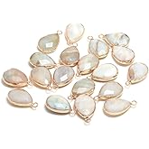 LE SKY natural stone pendants, waterdrop shape faceted amazonite chakra healing semi gemstone pendant for necklace bracelet jewelry craft making 14x22mm 10 Pcs