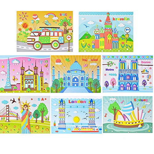 16 pcs 3D EVA Foam Sticker Puzzle Game DIY Cartoon Building Learning Education Toys Mosaic Sticker Art Kits for Kids