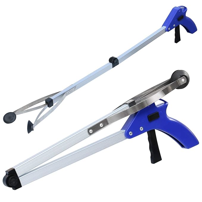 Ducomi Teleskop-Zange, klappbar, 82 cm, ausziehbar, zum Abnehmen von Gegenständen – Gardinenstange mit Saugnäpfen – Verlänger