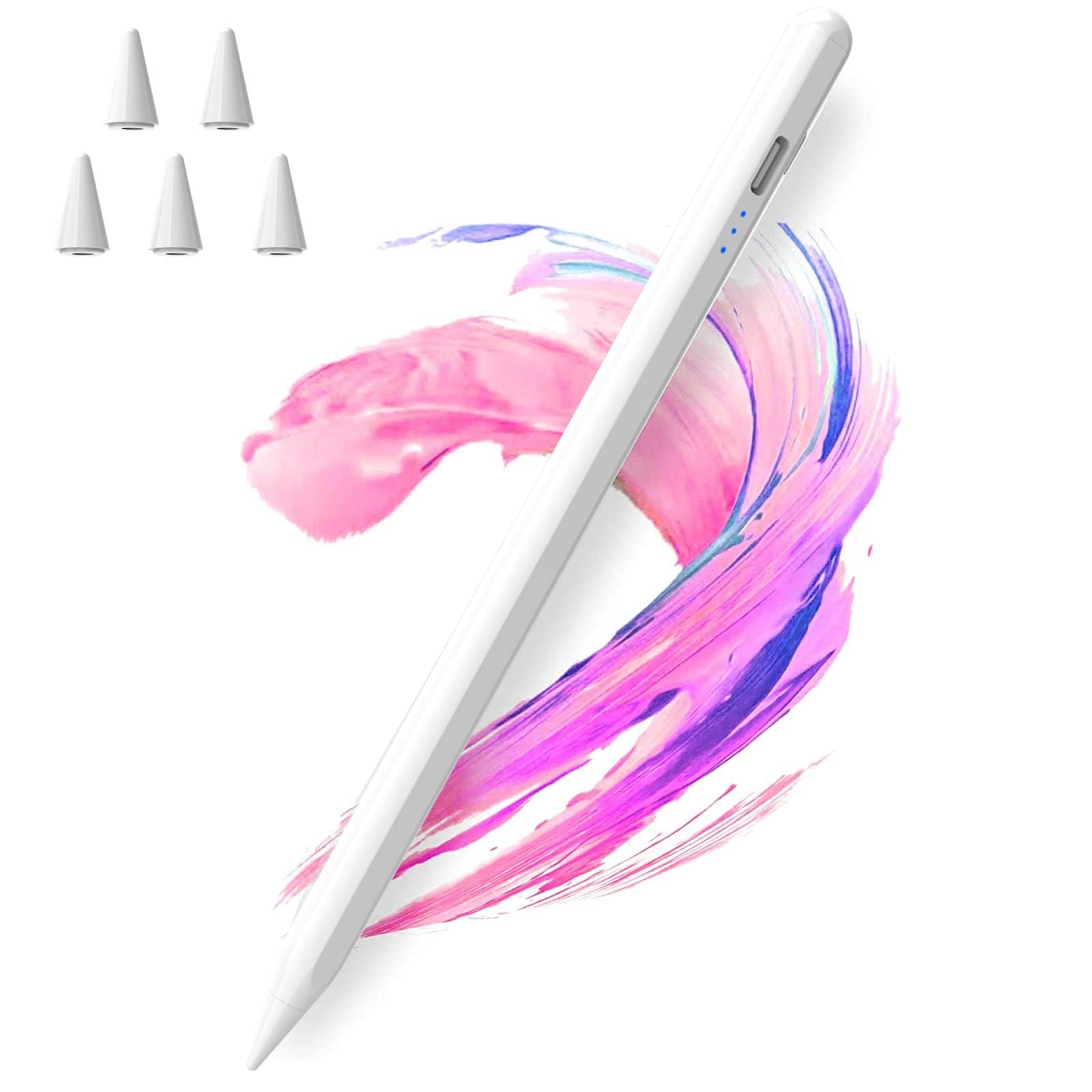 Photo 1 of Stylus Pen for iPad 2018-2025 with Palm Rejection,Faster Charge,Tilt Sensitivity iPad Pencil Compatible with A16/10th/9th/8th/7th/6th,Pro 11/13in (M4),Air M3/M2/5th/4th,Pro 11/12.9in,Mini 6/5 (White)