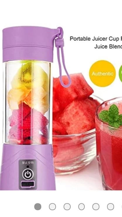 Tiru Traders Portable Usb Electric Juicer, Blender Drink Bottle,380Ml Juicer Cup With 2000 Mah