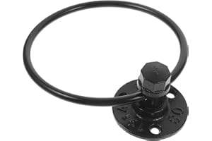 BESPORTBLE Style Hand Towel Ring Wall Mounted Towel Holder for Bathroom Kitchen Black Iron with Easy