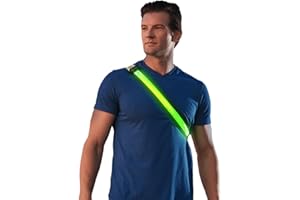 ILLUMISEEN LED Reflective Belt Sash | High Visibility LED Lights with 2 Lighting Modes | Adjustable Quick Release Buckle | USB Rechargeable, No Batteries Needed | Weatherproof Professional Safety Gear