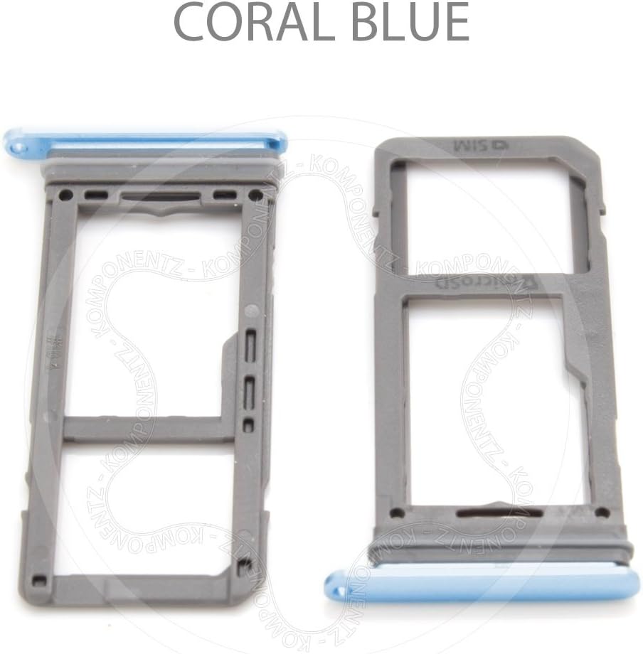 Komponentz - New Replacement Waterproof Nano Sim Card & Micro SD Tray Slot Holder for Samsung Galaxy S8 Plus - Coral Blue