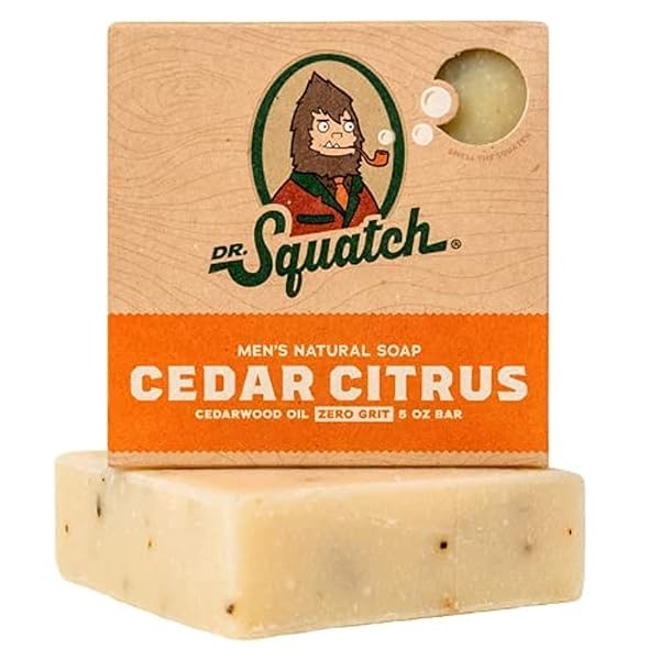DR. SQUATCH DISCONTINUED ALL NATURAL BAR SOAP FOR MEN WITH ZERO GRIT, CEDAR CITRUS