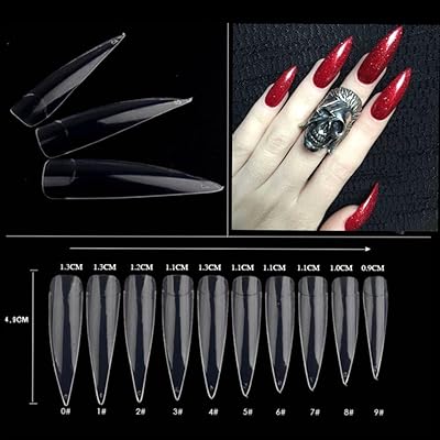 Buy Aoraem 500pcs Stiletto Nail Tips Long Shape Clear Half Cover False Nail Art Tips 10 Size With Bag Online In Nigeria B07fnh11pf
