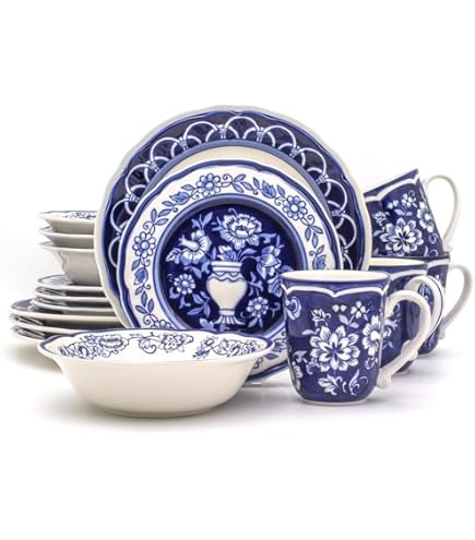 Amazon.com | Spode Blue Italian Brocato 12 Piece Dinnerware Set