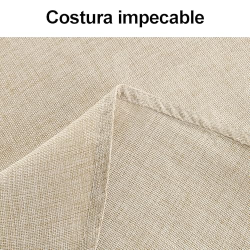 Hiasan Mantel Redondo de Lino de 275 cm — Resistente a Las Arrugas y Manchas, Tela de poliéster Lavable para Comedor, Cocina y Fiestas, Color Beige