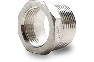 Horiznext npt 1-1/4 to 1 reducing bushing, male to female reducer stainless steel 304