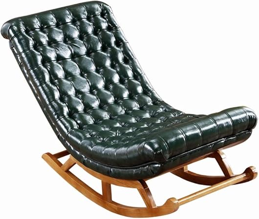 Rocking chair Health UK Einfacher Schaukelstuhl aus Leder, Sofa aus