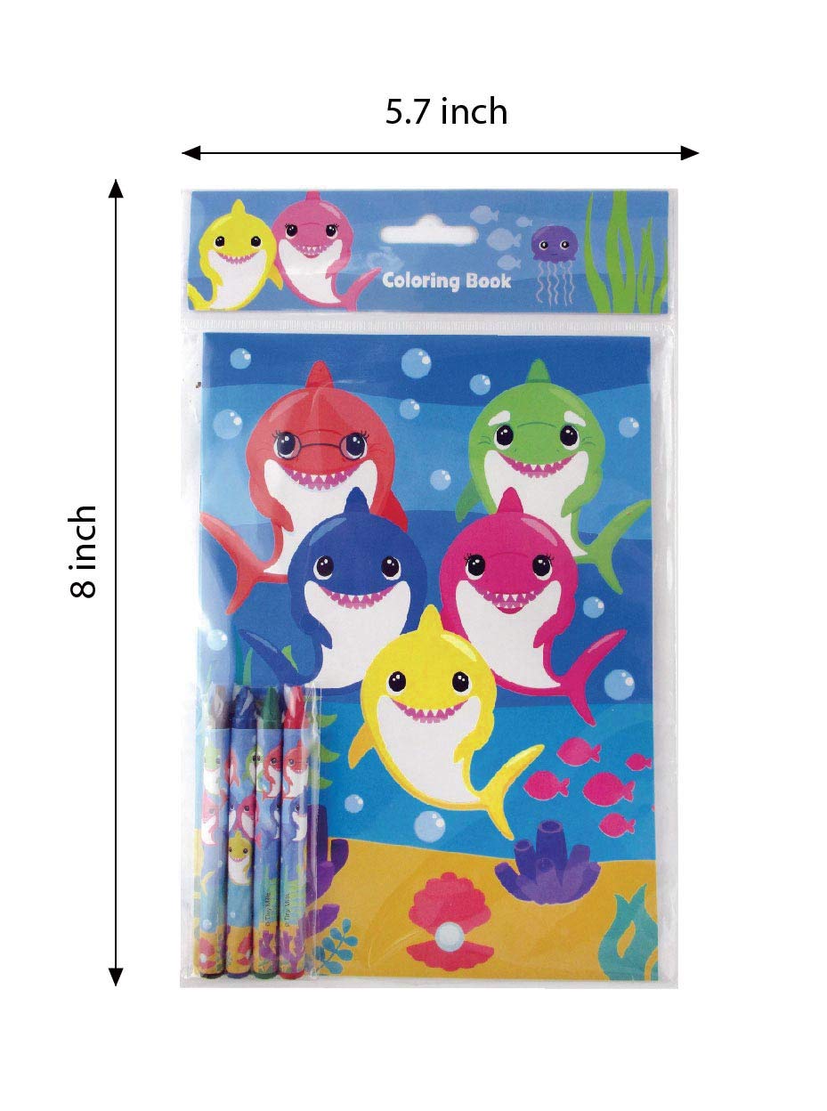 Download Set Of 12 Shark Family Coloring Books With Crayons Party Favors Toys Games Party Favors Queppelin Com