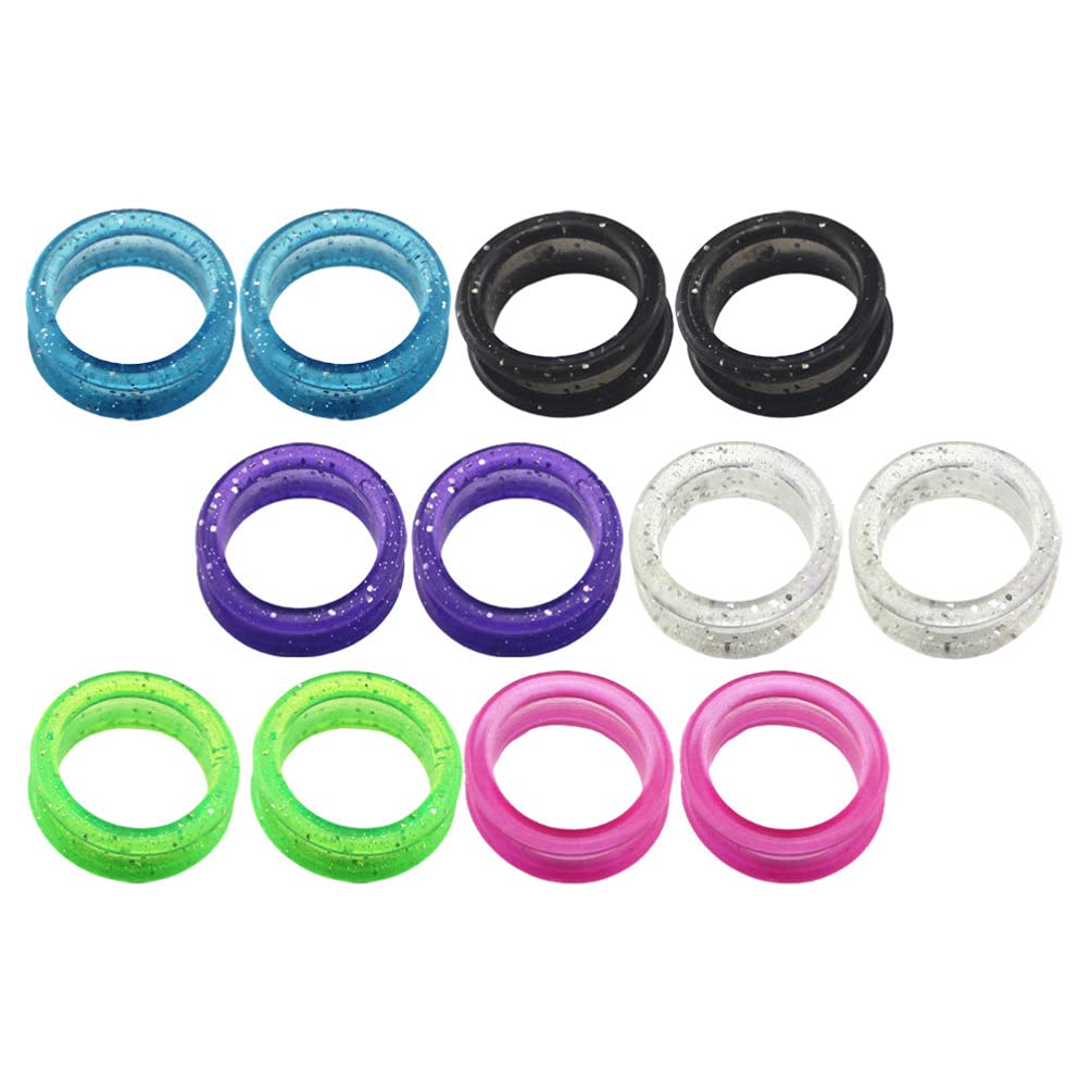 Hair Scissors Finger Ring, Dog Grooming Barber Shears Finger Ring Insert Finger Protector for Baber Scissors Finger Rings - Mix Color 12Pcs