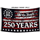 250 Anniversary USA Flag 3x5 Ft Double Sided 3 Ply Betsy Ross Freedom America Flag 250 Years of Freedom We The People UV Protection & Fade Resistant 1776-2026 Commemorative