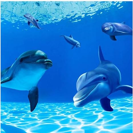 Amazon Xbwy 装飾壁画 カスタム天井壁紙海底イルカ壁壁画壁紙寝室のソファの背景紙 280x0cm 壁紙