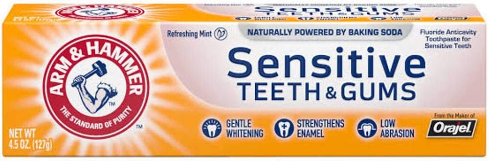 Sensitive Whitening Fluoride Anticavity Toothpaste with Orajel, Frosted Mint 4.50 oz (Pack of 3)