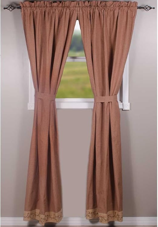 Amazon Com Primitive Home Decors Berry Vine Gingham Drapery