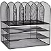 STYLISH Office Desk File Organizer – “Zero” Assembly - 33% more space - Perfect for paper filing, recipe, folders – Black Wire Mesh