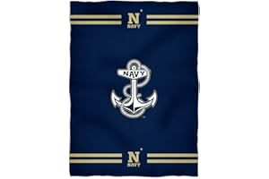 Vive La Fete College Blanket, Officially Licensed Navy US Naval Naval Academy, Warm & Lightweight Throw Measuring 40" X 58" from
