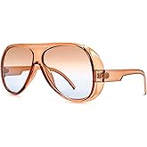 TYA Trendy Aviator Sunglasses for Women Men, Retro 70s Sun Glasses, Oversized glasses UV400
