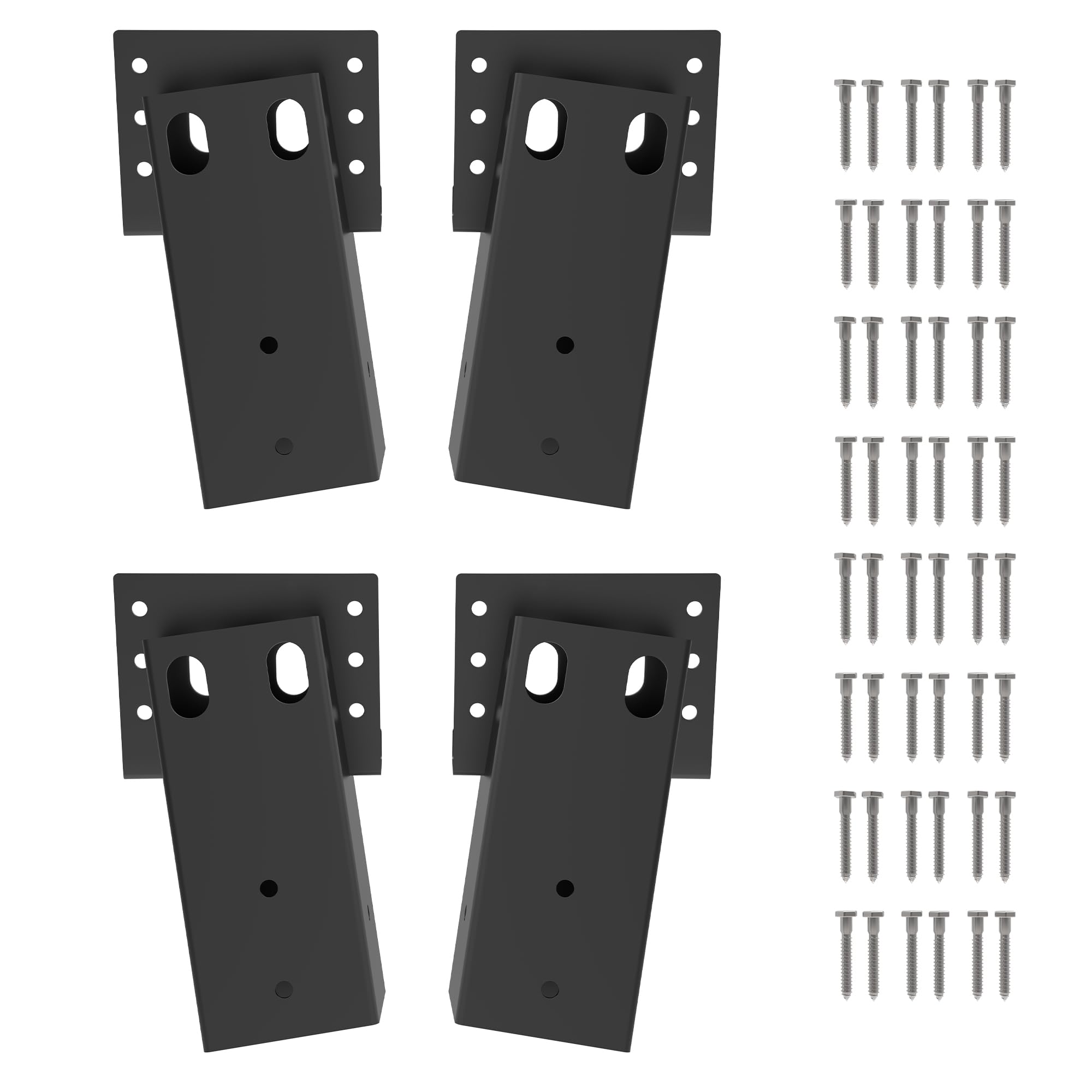 MIXXIDEA Metal Elevated Deer Blind Bracket Heavy Duty Steel Deer Stand Compound Angle Platform Brackets for Tree House, Deer Station, Swing Set, Observation Platform, 4 Pack