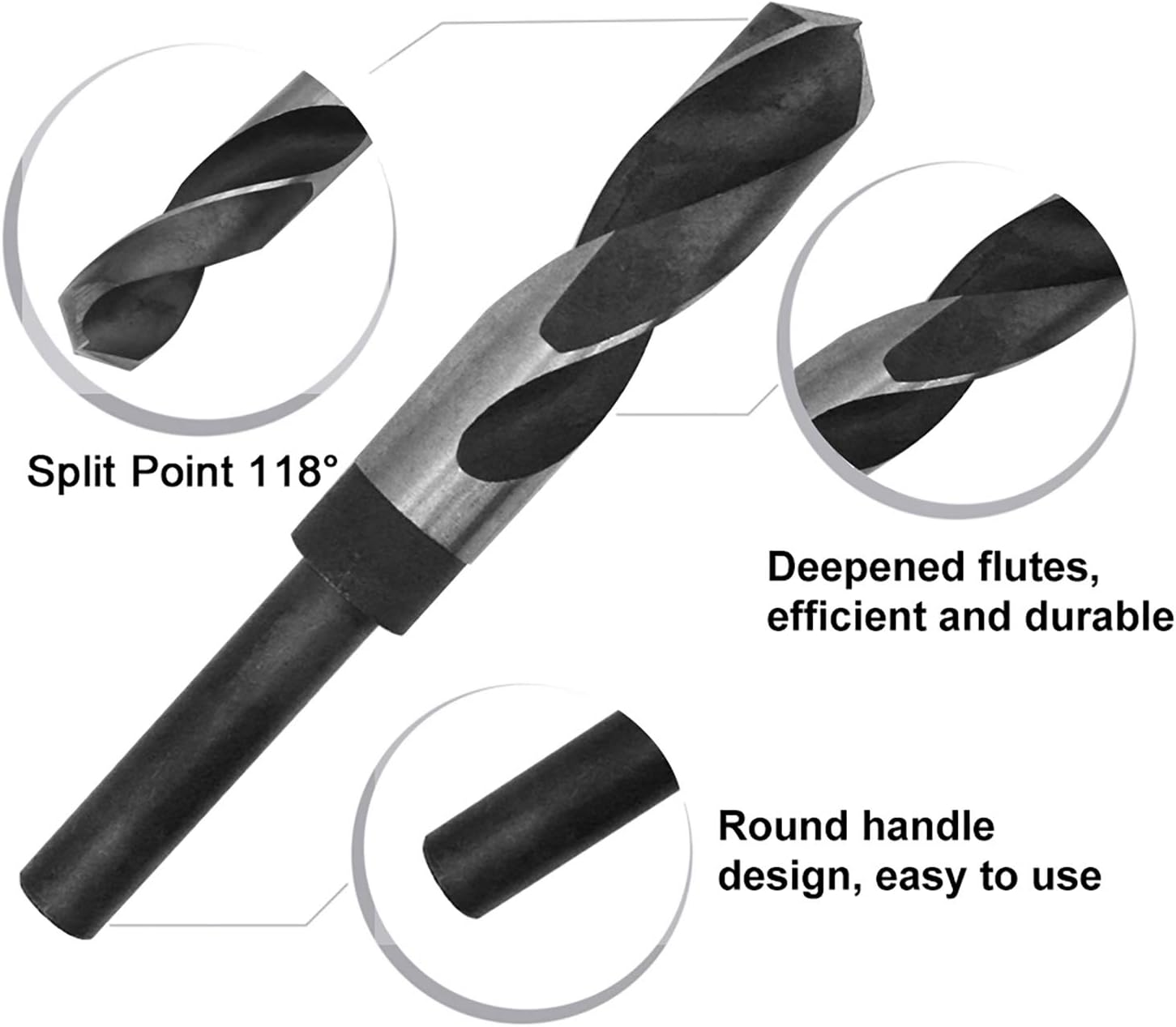 NORTOOLS Blacksmith Drill Bit,10-Piece Heavy-Duty Drill Bit Set, 1/2" Straight Shank HSS Twist Drills (13-25mm) - Image 3