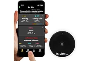 In. Licht Pro Handheld EML Light Meter Sensor Lumens Lux Color Temperature CCT Contrast Uniformity Measurement for Architecture Interior Lighting Design Well Healthy Building Standard V2 Compliance