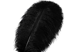 Lot de 10 plumes d'autruche naturelles de 35 à 40 cm - Grands plumes décoratives pour fête de mariage, vases, arrangements fl