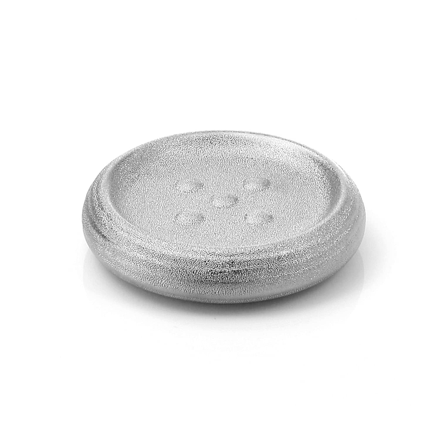 Gedy G-Astrid Bathroom Dish Silver, Dimensions 2.6 X 12 X 12 CM Weight 0.25 Kg, Ceramic Soap Holder, 2 Years, Design R&D, Unica