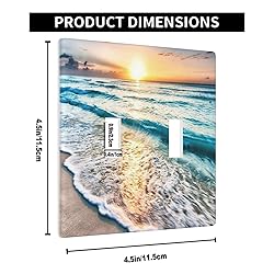 Pznen Beach 2-Gang Wall Plate Waves Sunset Ocean