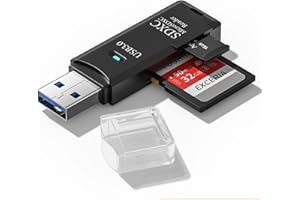 USB3.0 Micro SD Card Reader, 5Gbps 2-in-1 SD Card Reader to USB Adapter, Wansurs Memory Card Reader for SDXC, SDHC, MMC, RS-M