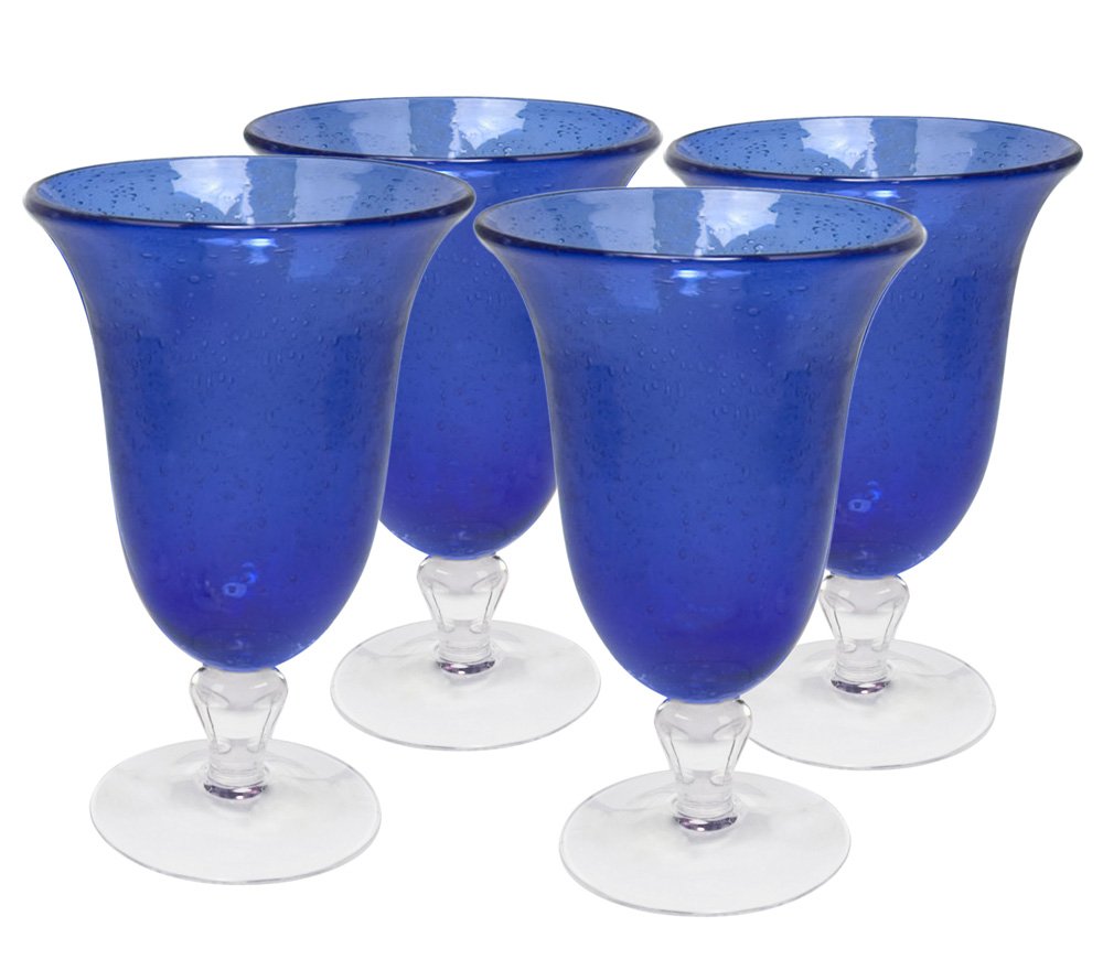 Artland Iris Footed Ice Tea Glasses, Cobalt Blue, Set of 4 eBay