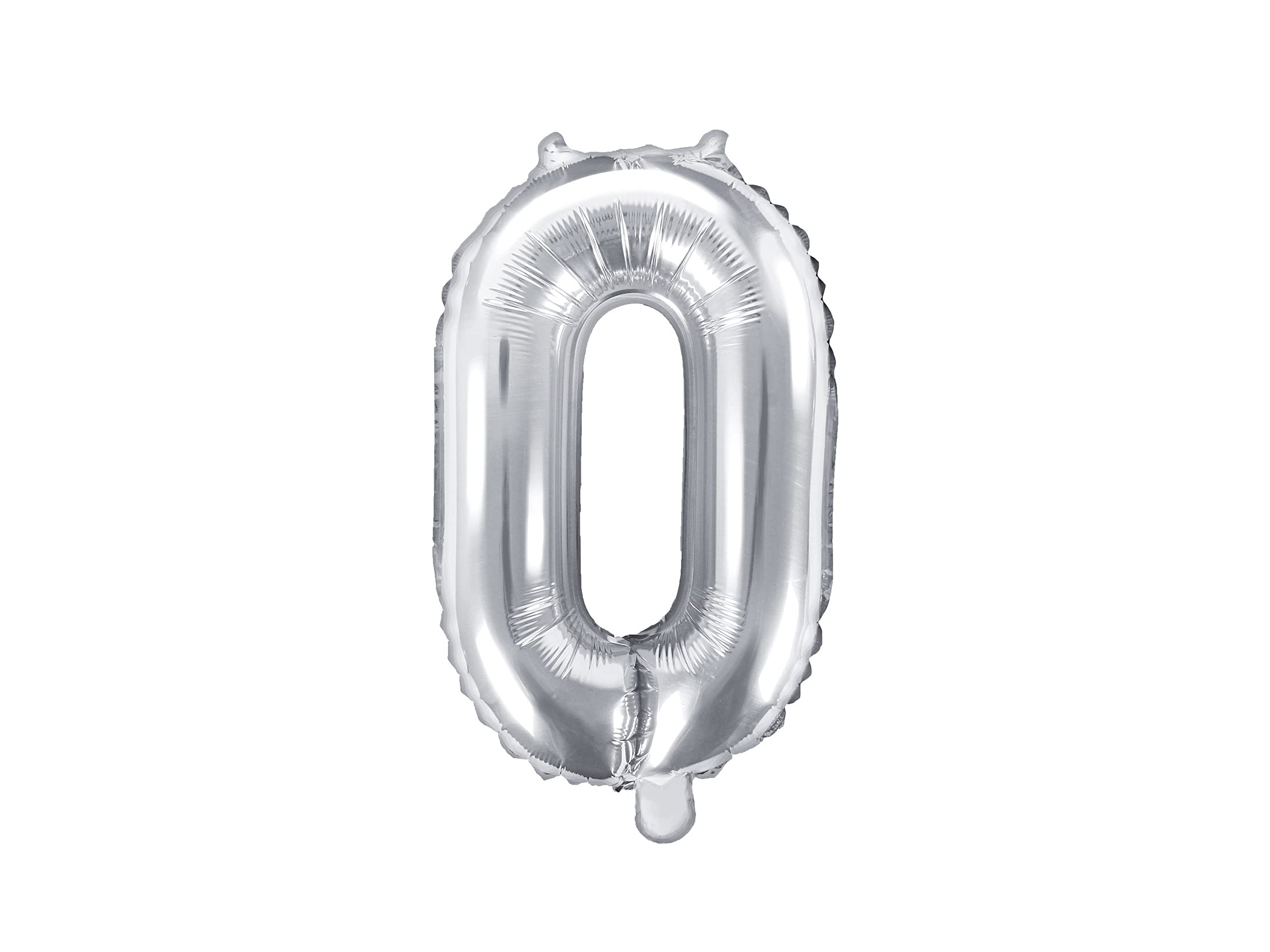 wYw Premium Foil Balloon Number 0 - Silver, 35cm 14