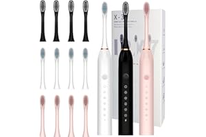 MSETGRD 3 Pack Electric Toothbrush with 6 Modes, Rechargeable Toothbrushes with 12 Brush Head, Fast Charge 2 Min and 30s Timer Toothbrush
