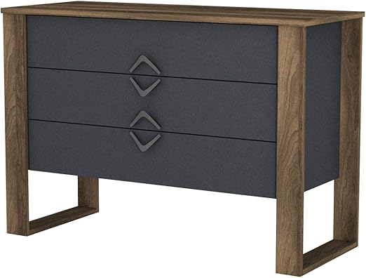 Alphamoebel 4593 Bumerang Moderne Kommode Sideboard Schrank Mehrzweckschrank 3 Schubladen Holz Walnuss Anthrazit Matt Viel Stauraum 110 X 76 X 45 Cm Amazon De Kuche Haushalt