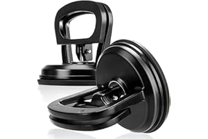 MYCHENG Heavy Duty Suction Cups for Glass/Tile/Mirror - 50lbs Lift Capacity Car Dent Puller & TV Screen Removal Tool, Aluminum Vacuum Lifter with 2-Pack