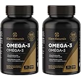 iCare Naturals Omega 3 - Fish Oil Omega 3 Supplements - 300 mg EPA/200 DHA, Fish Gelatin Softgel Capsule and Gluten Free - 10