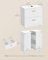 Vasagle CUSTOS Under-Sink Cabinet 2 Drawers 30x60x63.8 cm Cloud White view 6
