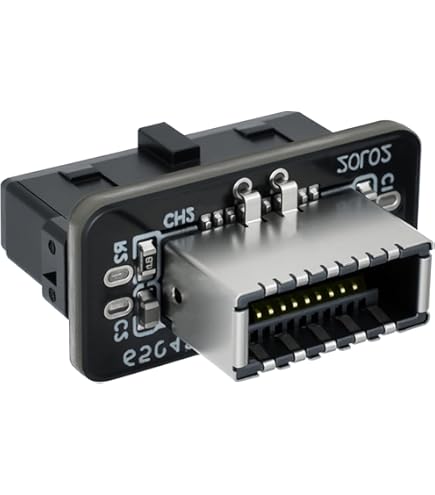 LINKUP - Internal USB 3.2 Gen 2 (USB 3.1) Motherboard Header Adapter 20 Pin Male To Female 10Gbps For Computer USB-A Ports - Straight Type - Black 24cm