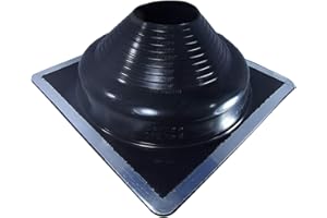 Dektite #8 (DFE108B) Black Square Base EPDM Flexible Pipe Flashing (for Pipe Sizes 6-3/4" - 14")