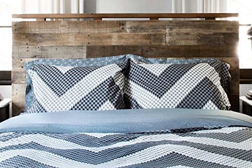 Thread Experiment Chevron Striped Comforter Set for Men, Black/Charcoal/White, King/California King