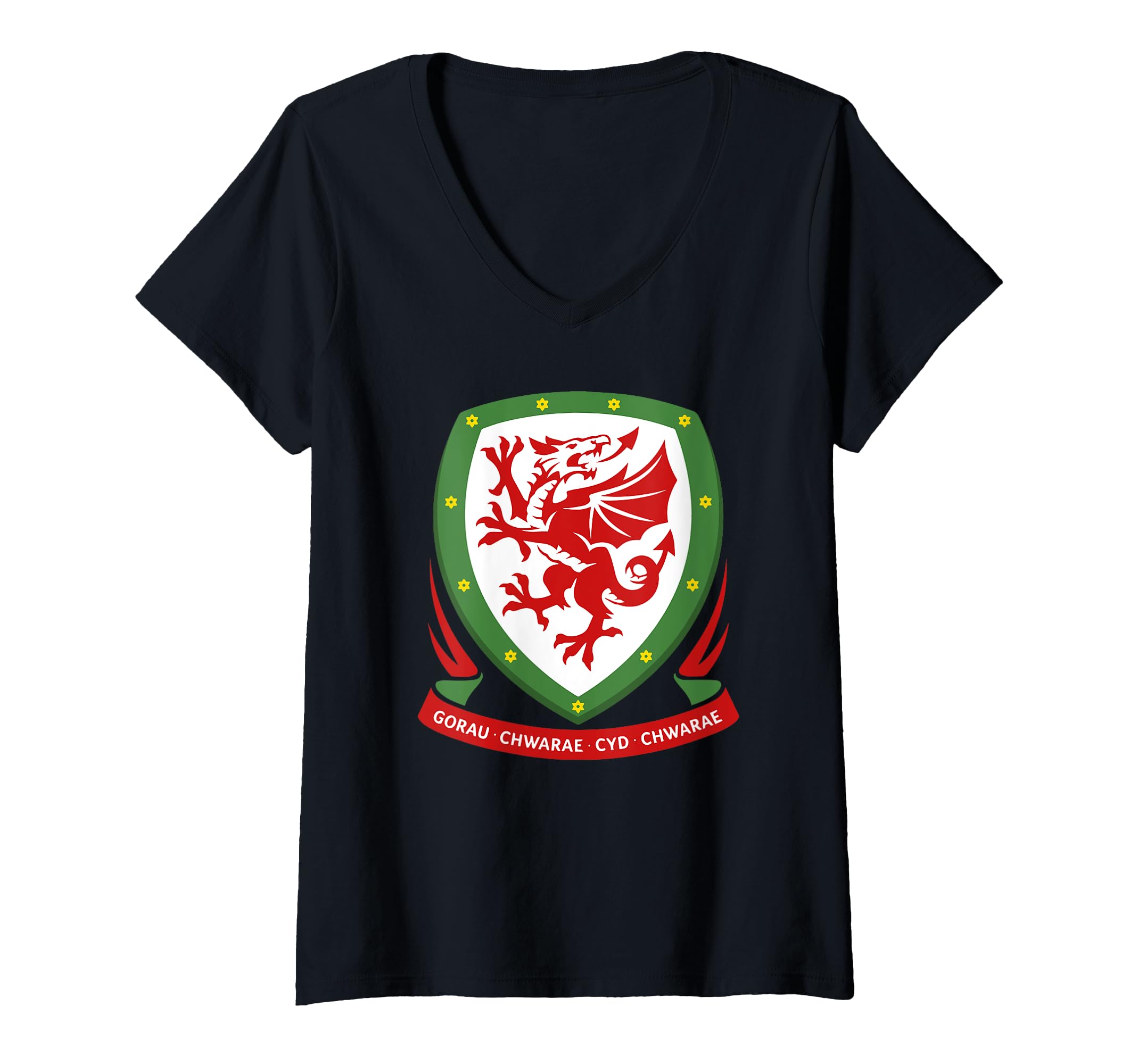 Womens Wales National Football V-Neck T-Shirt