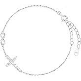925 Sterling Silver Cross Bracelet for Women - Christian Religious Faith Infinity Cross Bracelets Dainty Inspirational Gifts for Her Birthday Baptism Confirmation Easter