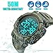Men's Digital Sports Watch LED Military 50M Waterproof Watches Outdoor Electronic Army Alarm Stopwatch Green